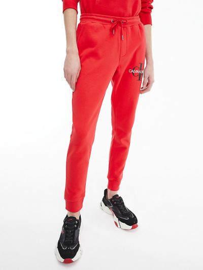 Calvin Klein Ruhák HU606498 | Calvin Klein Organic Cotton Logo Férfi Jogger Piros